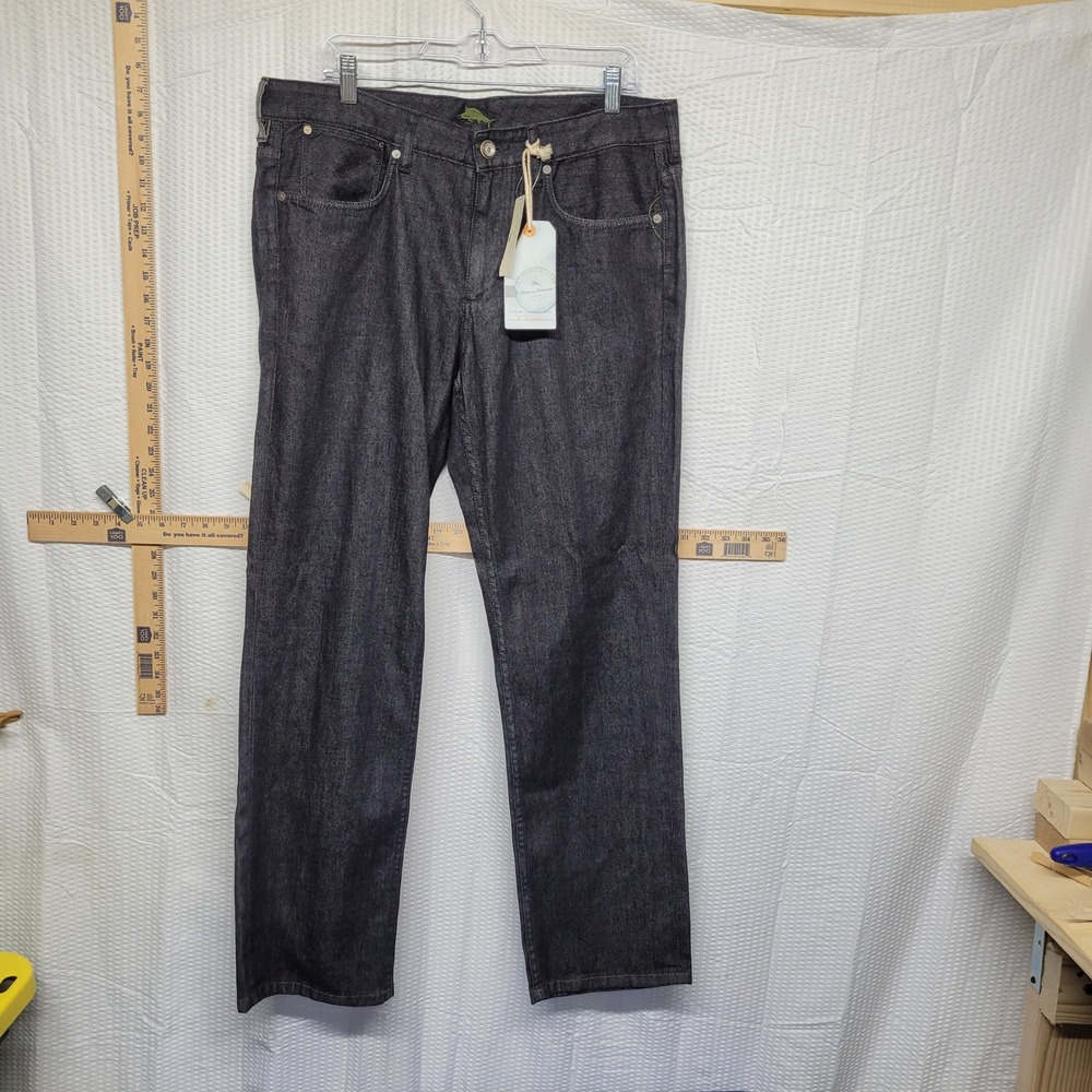 Tommy Bahama New Cooper Authentic Black Rinse Straight Leg Jeans 35x30 TD1967